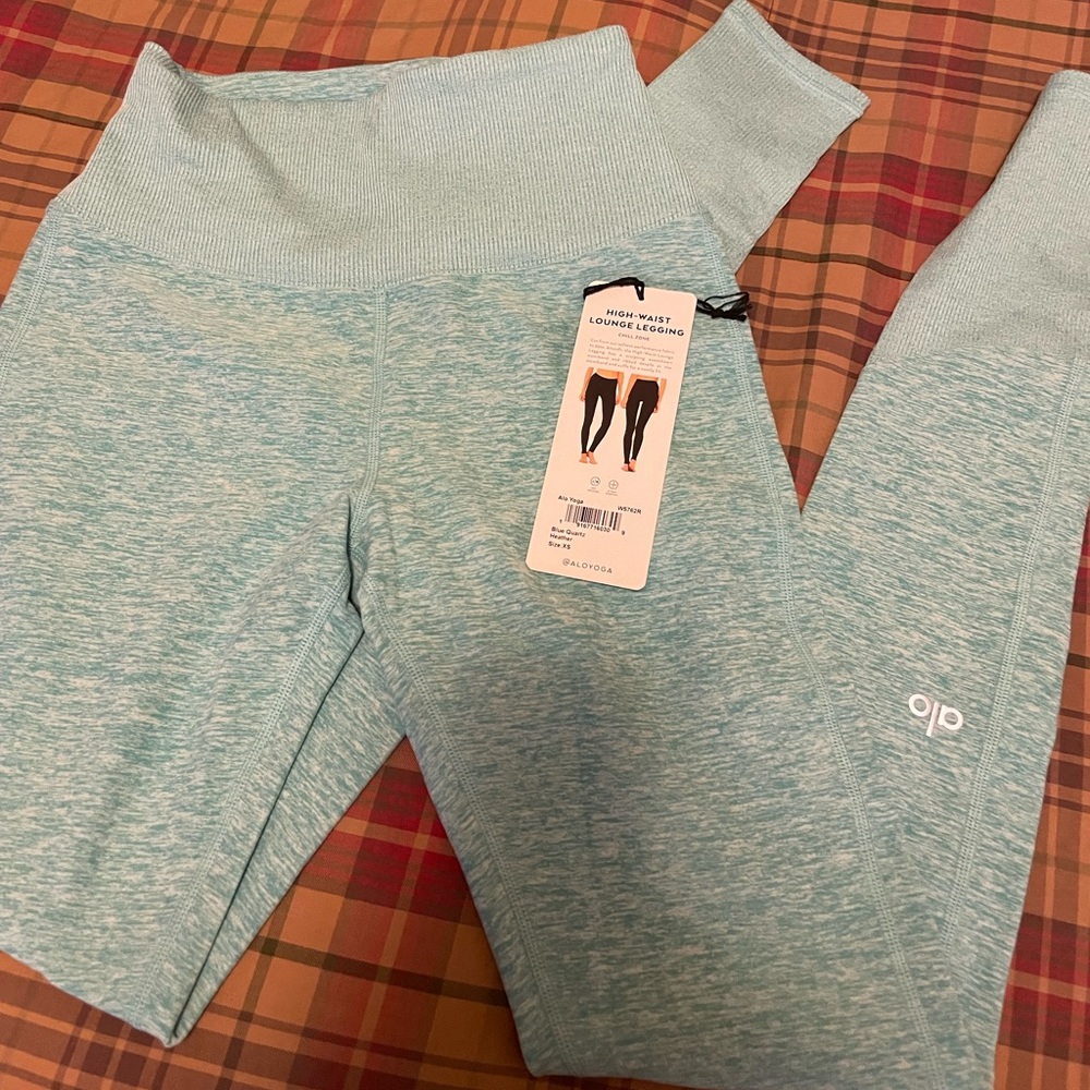 Alo yoga alosoft high waist lounge leggings in blue quartz XS NWOT